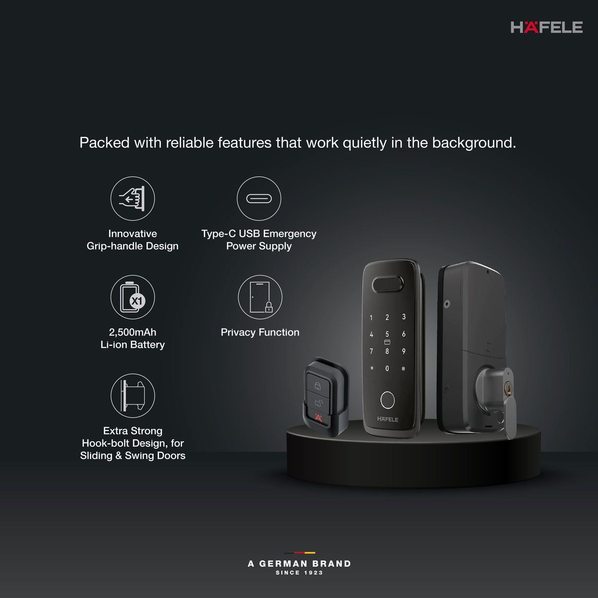 Hafele Quantum Pro Smart Grill Door Lock