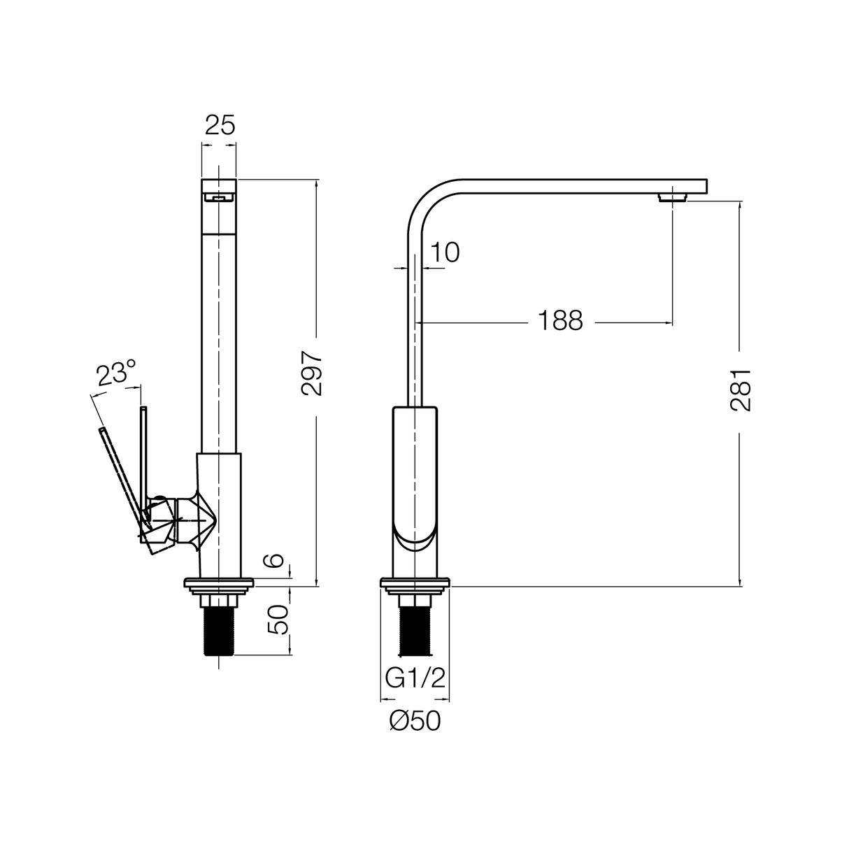 Häfele Single Faucet Washbasin - Neckar