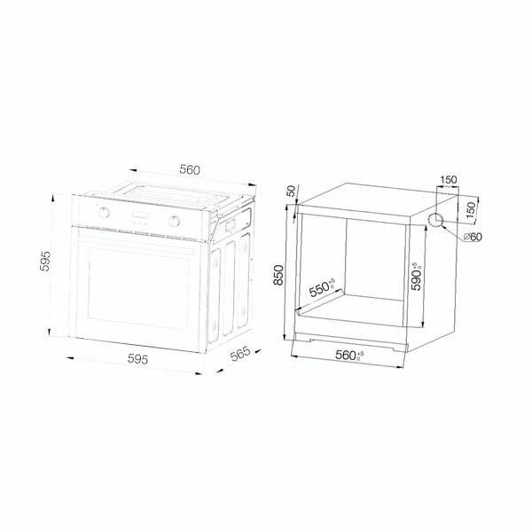 Built In Oven 70L 12 Function