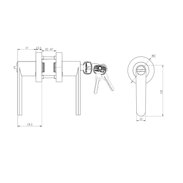 Häfele Tubular Lock MTL 8214