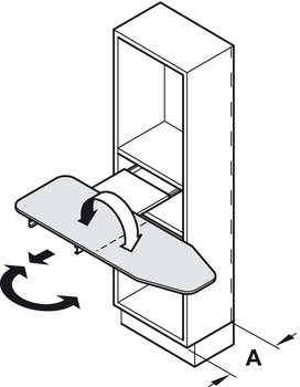 Hafele Ironing board, Häfele Ironfix, shelf mounted