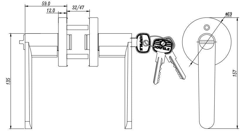 Häfele Tubular Lock MTL 8220
