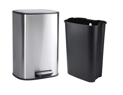 HAFELE stainless steel trash can, soft closing, 12 liters / 12L soft-close stainless pedal bin