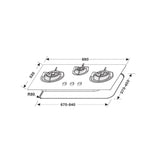 Hafele Kitchen Hob - 3 Burner Gas Hob (Flexi Base)