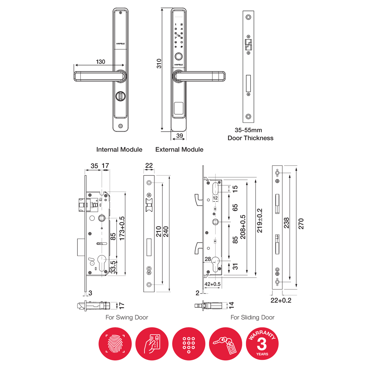 Häfele Smart Digital Lock DL6600S