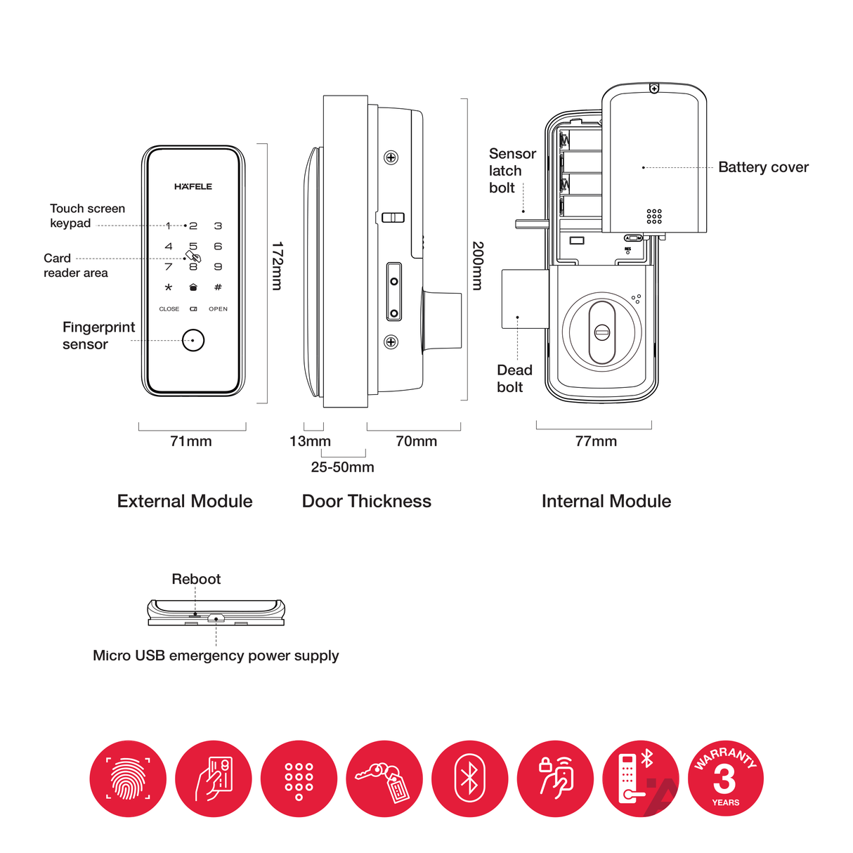 Häfele Smart Digital Lock GL5600