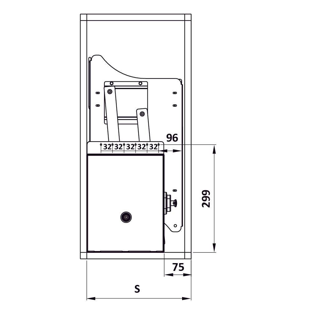 Wall unit lift, Pull down dish rack - Lento