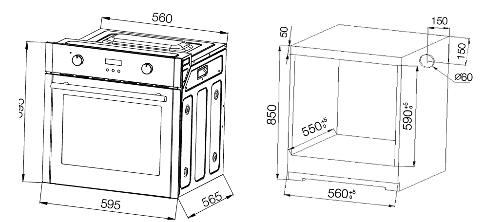 Built In Oven 70L 9 Function