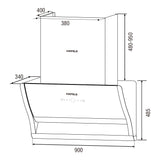 Häfele Slanted Hood 900mm