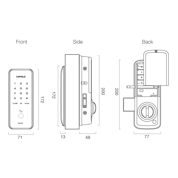 Häfele Digital Lock ER5100-TCS - Häfele Home Malaysia