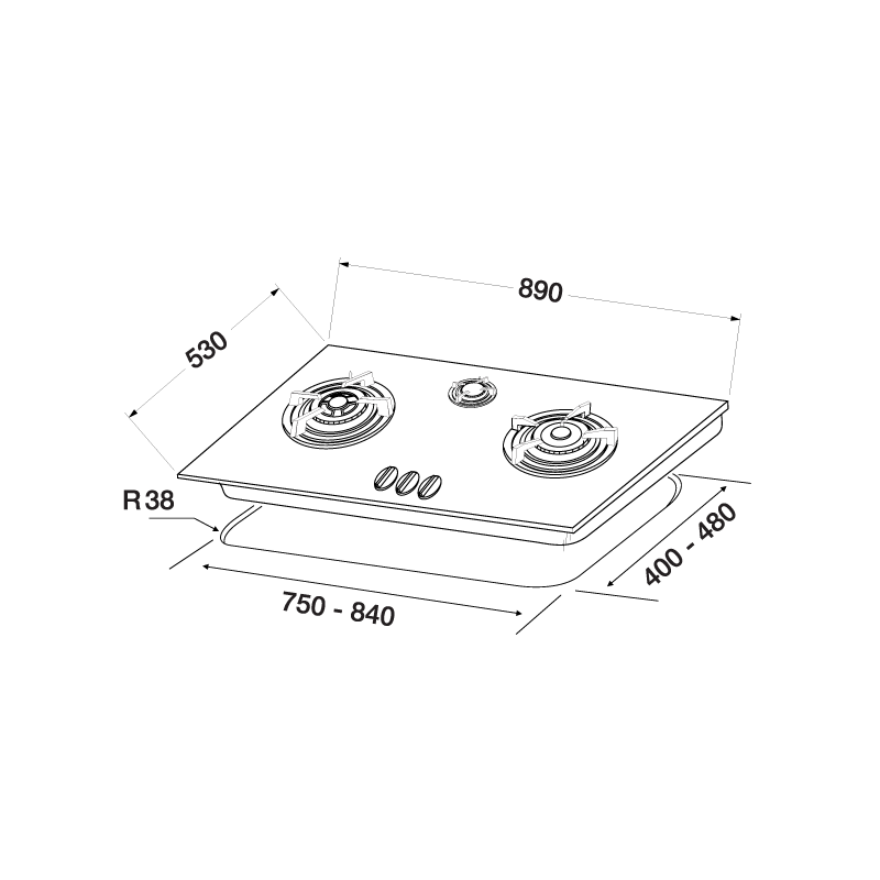 Häfele 89cm 3-Burner Gas Hob - Häfele Home Malaysia